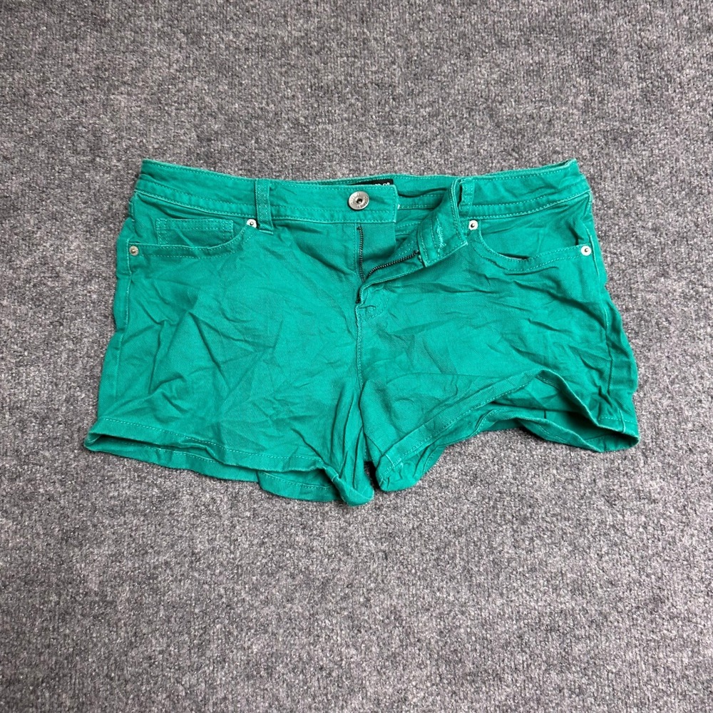 a.n.a Shorts Womens Size 10 Green Cotton Stretch Casual Denim Style Slim 73928